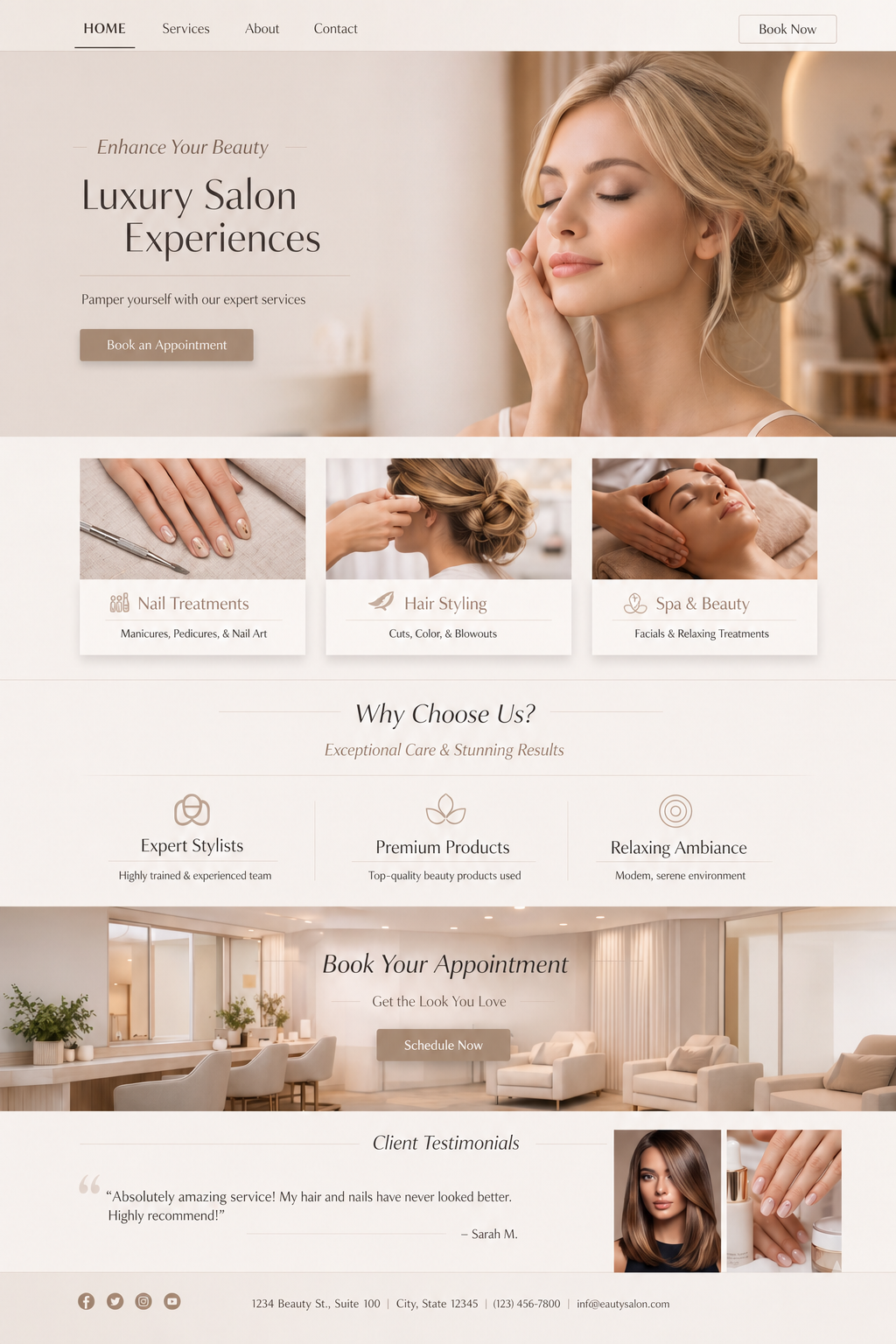 Soft Glamour website theme preview